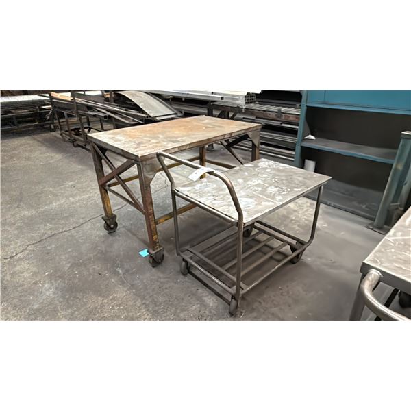 METAL MOBILE SHOP TABLE & SHOP CART