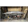 Image 1 : LARGE METAL MOBILE SHOP TABLE WITH ASSORTED SCRAP METAL CONTENTS