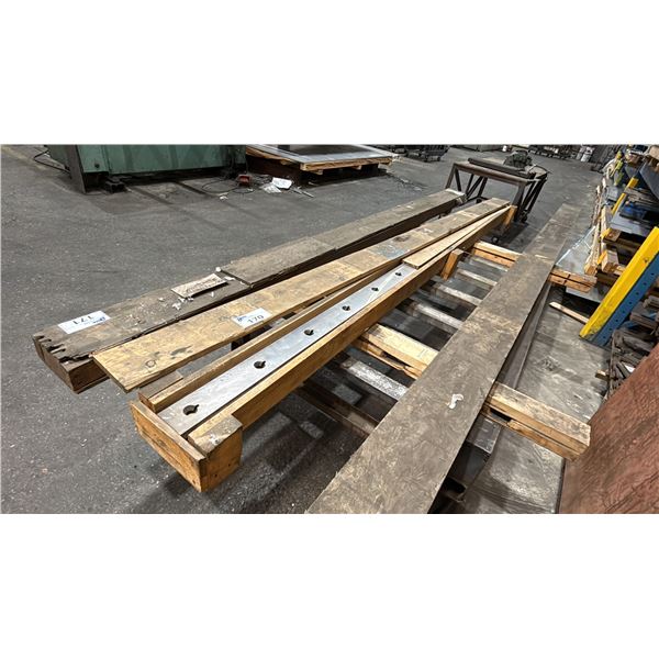 WOODEN CRATE OF INDUSTRIAL SHEAR BLADES APPROX 124"L *2 PCS*