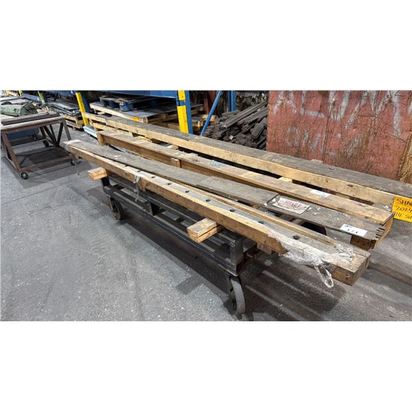 WOODEN CRATE OF INDUSTRIAL SHEAR BLADES APPROX 124"L *2 PCS*