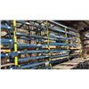 Image 2 : 5 BAYS OF BLUE PALLET RACKING-(6) 16' UPRIGHTS (64) 10' 7" SIDE RAILS WITH ASSORTED WOODEN BEAMS