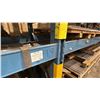 Image 6 : 5 BAYS OF BLUE PALLET RACKING-(6) 16' UPRIGHTS (64) 10' 7" SIDE RAILS WITH ASSORTED WOODEN BEAMS
