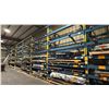 Image 2 : 7 BAYS OF BLUE PALLET RACKING-(8) 16' UPRIGHTS (100) 9' SIDE RAILS WITH ASSORTED WOODEN BEAMS