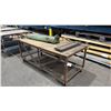 Image 1 : METAL FRAME WOOD TOP MOBILE SHOP TABLE *CONTENTS NOT INCLUDED*