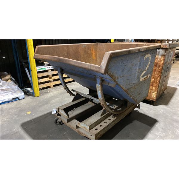 LARGE METAL MOBILE DUMP BIN APPROX 60" X 53" X 52"H