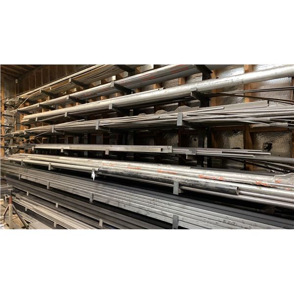 STEEL & ALUMINUM STOCK FABRICATING MATERIAL- ASSORTED SIZE & LENGTH SQUARE TUBE, ROUND TUBE, ROUND