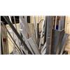 Image 3 : MOBILE MATERIAL CART WITH ASSORTED METAL STOCK MATERIAL & BARREL OF SCRAP PIECES