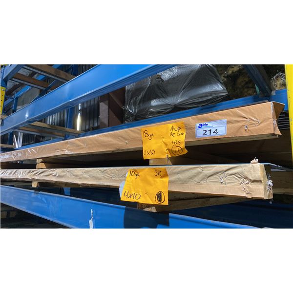 TWO SKIDS OF FABRICATING SHEET METAL- 4X10 10 & 18 GAUGE APPROX 5 SHEETS TOTAL