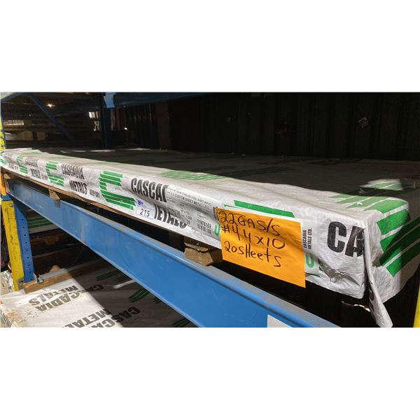 ONE SKID OF FABRICATING SHEET METAL- 22 GAUGE S/S 4X10 APPROX 20PCS
