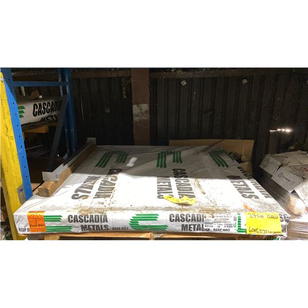 ONE SKID OF FABRICATING SHEET METAL- 24 GAUGE GALV 60"X 65.75" APPROX 100PCS