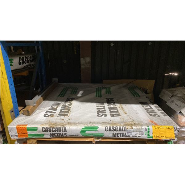 ONE SKID OF FABRICATING SHEET METAL- 24 GAUGE GALV 60"X 65.75" APPROX 100PCS