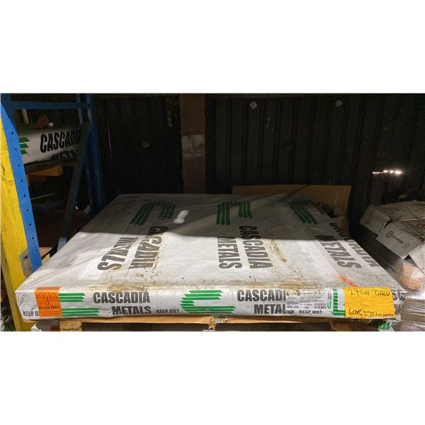 ONE SKID OF FABRICATING SHEET METAL- 24 GAUGE GALV 60"X 65.75" APPROX 80PCS