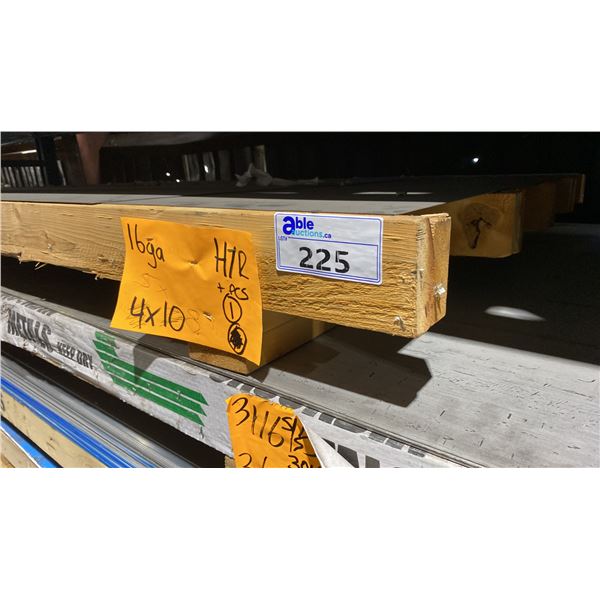 TWO SKIDS OF FABRICATING SHEET METAL- 3/16 S/S 5X10 & 16 GAUGE H/R 5X8 APPROX 2.5 SHEETS TOTAL