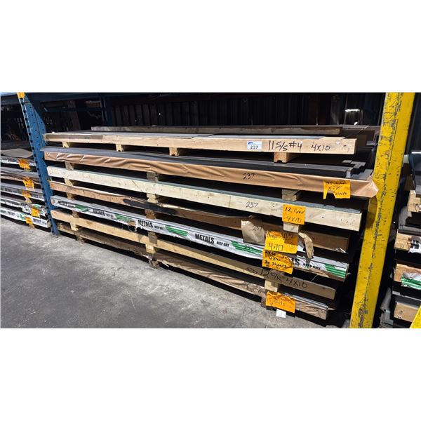 SEVEN SKIDS OF FABRICATING SHEET METAL- 22 GAUGE C/R, 12 GAUGE GALV, 26 GAUGE S/S, 24 GAUGE S/C, 12