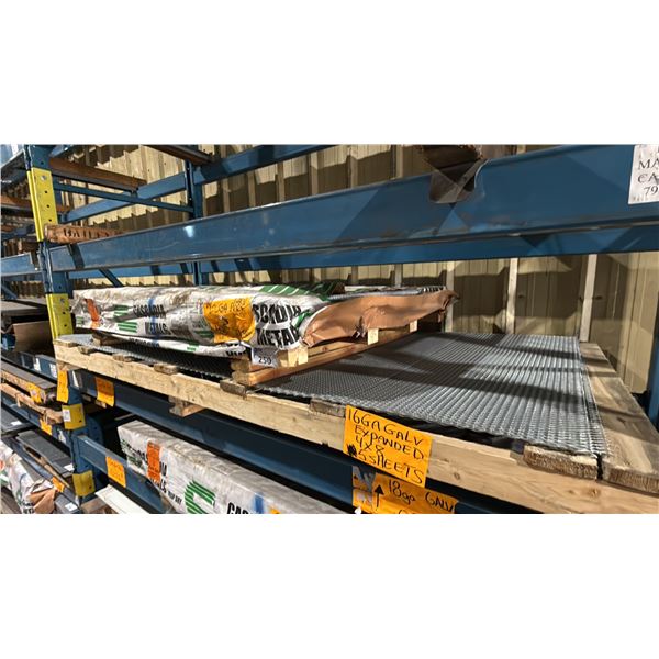 TWO SKIDS OF FABRICATING SHEET METAL- 22 GAUGE 4X5 PERFORATED GALVANIZED, 16 GAUGE GALVANIZED