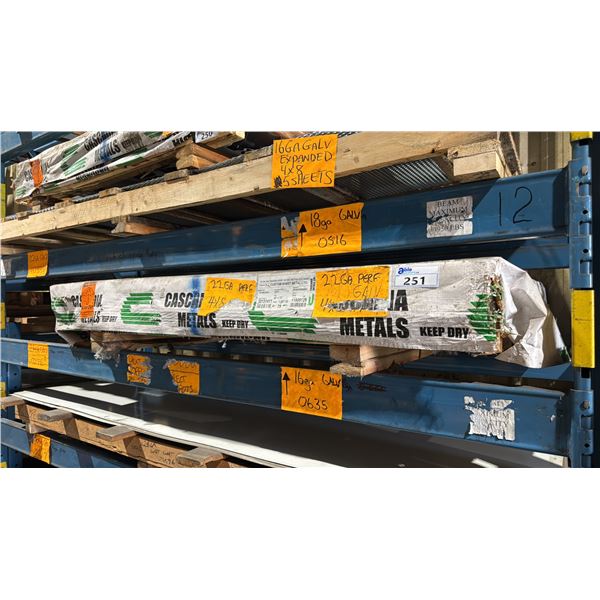 ONE SKID OF FABRICATING SHEET METAL- 22 GAUGE PERFORATED GALVANIZED  4X5 APPROX 79 SHEETS