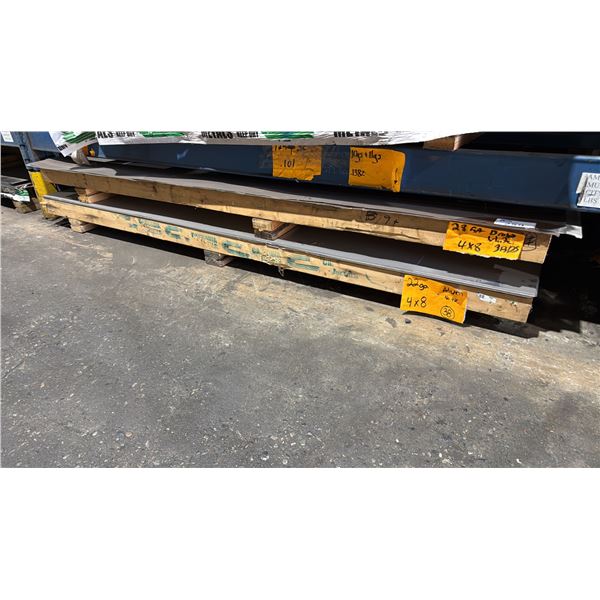 TWO SKIDS OF FABRICATING SHEET METAL-28 GAUGE 4X8, 22 GAUGE 4X8 ALUMINUM APPROX 20 SHEETS