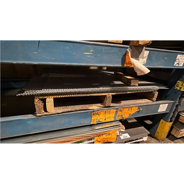 ONE PALLET OF FABRICATING SHEET METAL- ASSORTED SIZE CUTS OF STEEL MESH DECKING MATERIAL