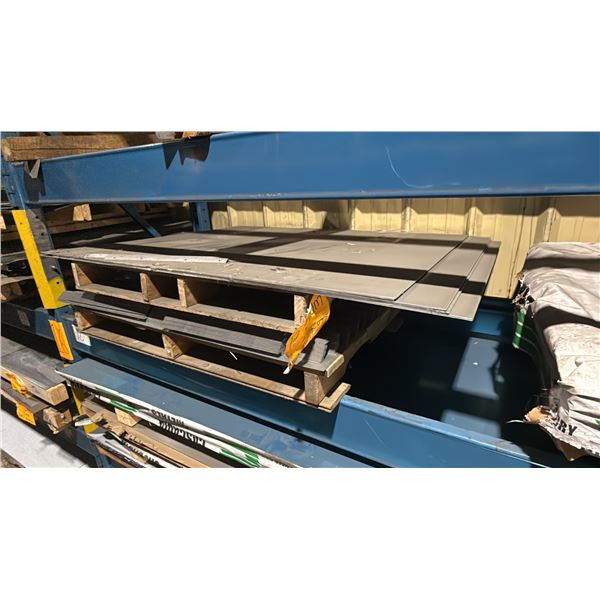 TWO PALLETS OF FABRICATING SHEET METAL- 22 GAUGE ALUMINUM OFF CUTS & METAL BRACKETS