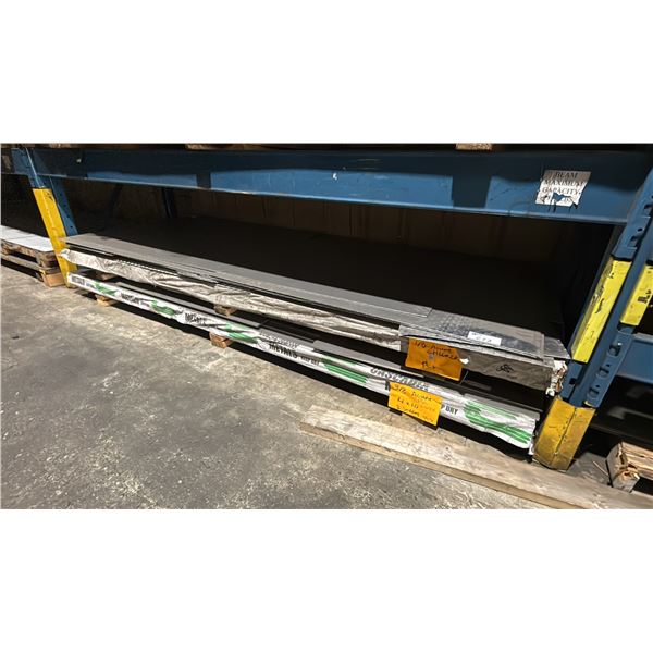 TWO SKIDS OF FABRICATING SHEET METAL- 1/8 ALUMINUM CHECKER PLATE, 3/8 ALUMINUM PVC 4X10