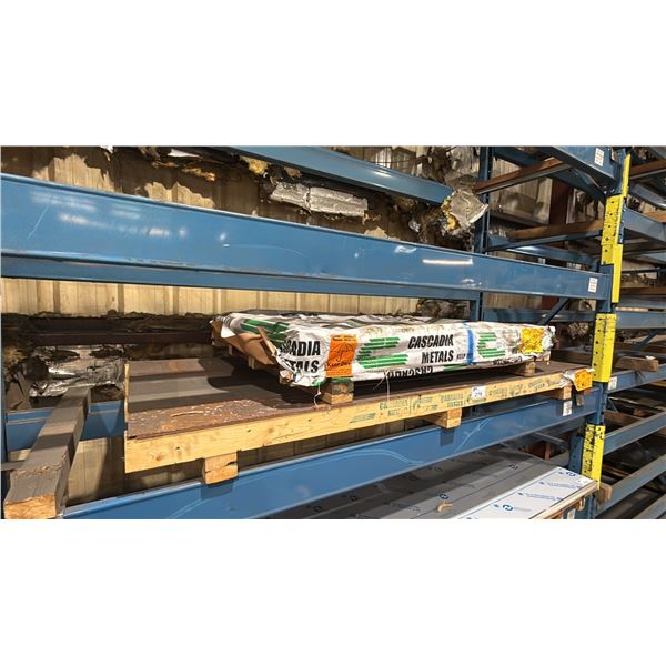 TWO SKIDS OF FABRICATING SHEET METAL- 22 GAUGE PERFORATED GALVANIZED 4X5, 12 GAUGE C/R 4X8 APPROX