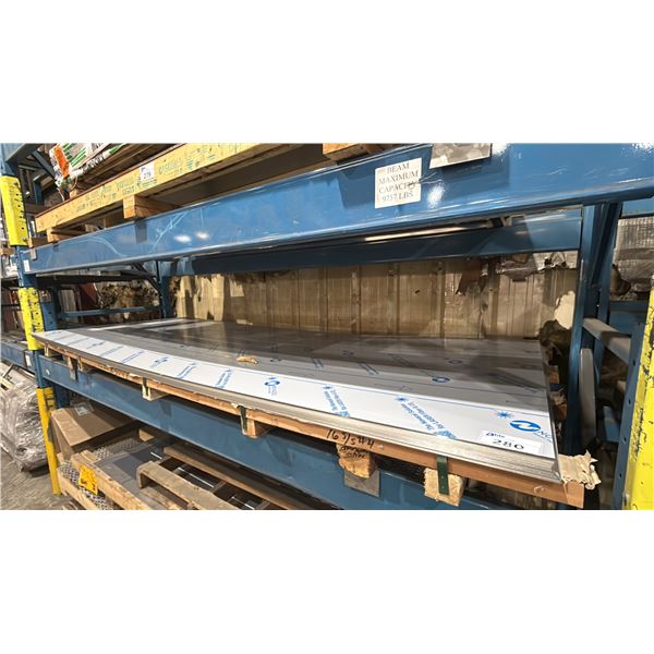 ONE SKID OF FABRICATING SHEET METAL- 16 GAUGE S/S 10X4 APPROX 18 SHEETS
