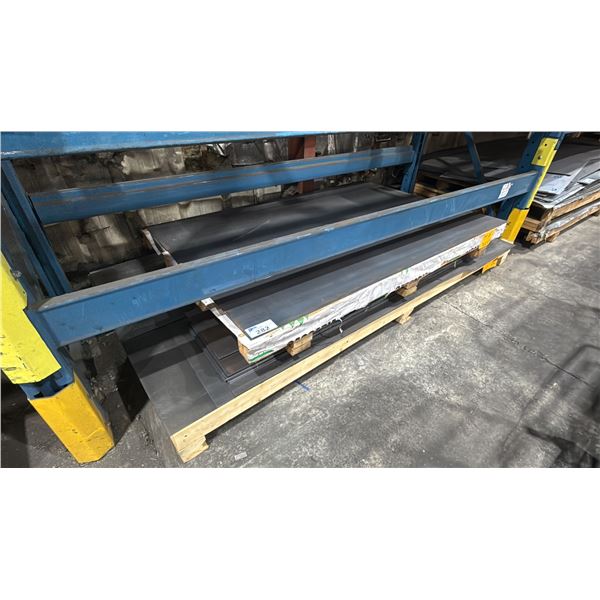 TWO SKIDS OF FABRICATING SHEET METAL- 14 GAUGE H/R 4X6, 11 GAUGE C/R ASSORTED SIZE CUTS APPROX 16
