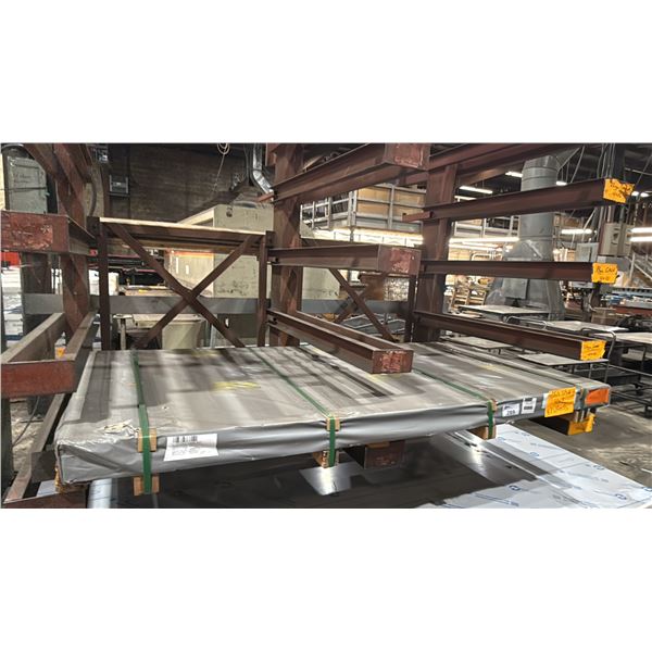 ONE SKID OF FABRICATING SHEET METAL- 16 GAUGE S/S 4X8 APPROX 47 SHEETS