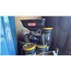 Image 2 : METAL CRATE WITH ASSORTED HYDRAULIC FLUID & SALT SPREADER