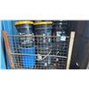 Image 3 : METAL CRATE WITH ASSORTED HYDRAULIC FLUID & SALT SPREADER