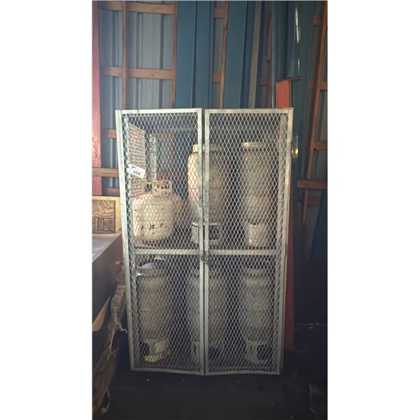 2 TIER 2 DOOR METAL PROPANE STORAGE CABINET *PROPANE BOTTLES NOT INCLUDED*