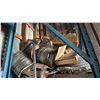 Image 5 : LARGE GROUP OF ASSORTED ITEMS- MILLER MIG WELDER, WELDING LINES, DUCT VENTING, TIRES, WOODEN CRATE,