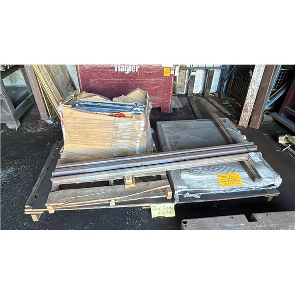 SKID OF FINE SCREEN MESH, FRONT BAR, HARDWARE & 4 WAY MULTI-V PRESS BRAKE BOTTOM DIE