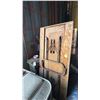 Image 3 : GROUP OF ASSORTED ITEMS- FOLDING CHAIRS, BIG TARP, WOODEN FOLDING TABLE, SHOVELS & MORE