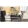 Image 2 : 5 FILING CABINETS, LARGE BOX OF SHOP RAGS, METAL SHELVING UNIT, SMALL 2 DRAWER CABINET, METAL FRAME
