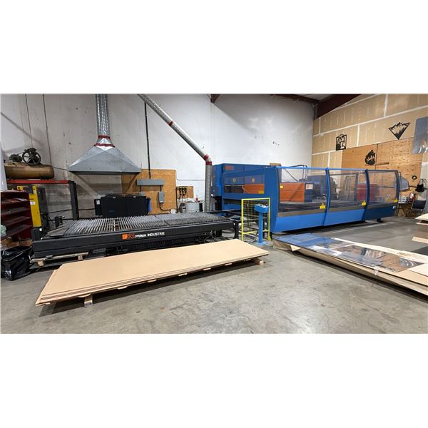 PRIMA PLATINO 2040 2D CNC LASER CUTTING MACHINE S/N: 423L159 WITH POST PROCESSING BED 15FT X 8FT