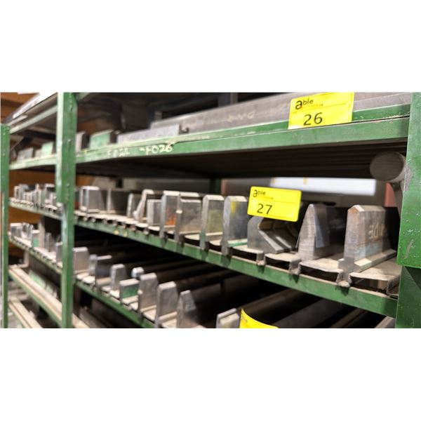 SHELF OF ASSORTED INDUSTRIAL PRESS BRAKE DIES & MORE
