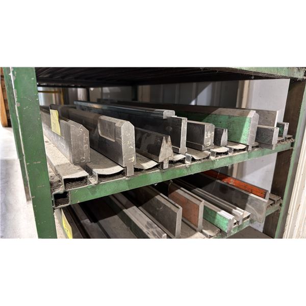 SHELF OF ASSORTED INDUSTRIAL PRESS BRAKE DIES & MORE