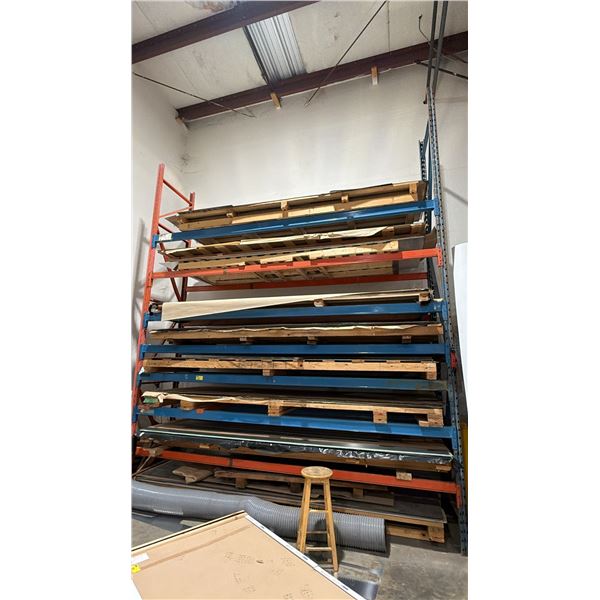 LARGE LOT OF ALUMINUM & STEEL SHEETS  INCLUDING PALLET RACKING *MUST TAKE ALL*