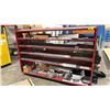 Image 1 : PORTABLE 6-TIER METAL RACK WITH ASSORTED ALUMINUM & STEEL CONTENTS 90IN X 25IN X 62IN