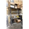 Image 1 : 4-TIER METAL SHELVING UNIT WITH ASSORTED CONTENTS INCLUDING; SHIPPING BAGS & ALUMINUM PIECES