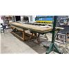 Image 1 : 16FT STEEL WORK BENCH WITH CHANNELED WOOD TOP, METAL STANDS, 8FT PORTABLE WOOD TABLE & ASSORTED