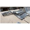 Image 4 : LARGE 2-TIER PORTABLE WOOD TABLE WITH ASSORTED ALUMINUM AIRPLANE PARTS CONTENTS *MUST TAKE ALL*