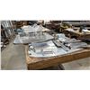 Image 5 : LARGE 2-TIER PORTABLE WOOD TABLE WITH ASSORTED ALUMINUM AIRPLANE PARTS CONTENTS *MUST TAKE ALL*