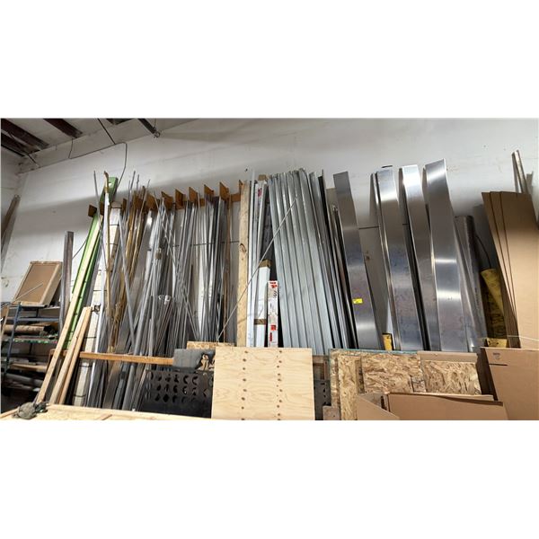 LARGE SECTION OF ASSORTED ALUMINUM RODS, PANELS & PIECES *MUST TAKE ALL*