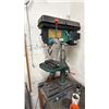 Image 2 : 2-TIER WOOD SHELVING UNIT WITH BUSY BEE INDUSTRIAL BELT SANDER, GRIZZLY G7943 BENCH DRILL PRESS &