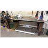 Image 1 : METAL WORK TABLE WITH ATTACHED SWORDFISH VISE, FILE CABINET & ASSORTED CONTENTS *MUST TAKE ALL*