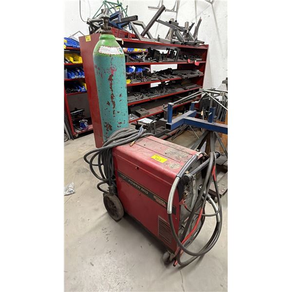 LINCOLN ELECTRIC NASCAR POWER MIG 2550 PORTABLE MIG WELDER WITH LARGE ACETYLENE TANK, HOSES &