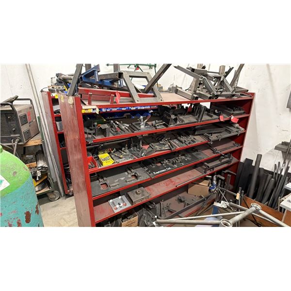 PORTABLE METAL SHELVING UNIT WITH ASSORTED FABRICATED METAL PARTS CONTENTS *MUST TAKE ALL*