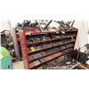 Image 1 : PORTABLE METAL SHELVING UNIT WITH ASSORTED FABRICATED METAL PARTS CONTENTS *MUST TAKE ALL*